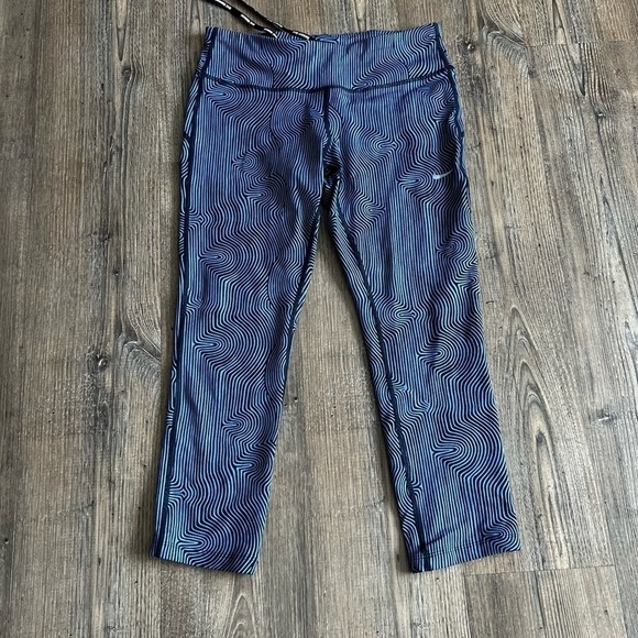 NIKE ZEN EPIC RUN PRINTED RUNNING CAPRIS CHALK BLUE 719811-486 WOMENS M - Picture 1 of 10